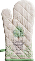 Maison d'Hermine Oven Gloves 100% Cotton Oven Mitt 7" x 13" with Loop Heat Resistant BBQ Cooking Gloves Baking Grilling Gifts for Mothers Day Spring/Summer (Pack of 1, Jardin Du Roy)