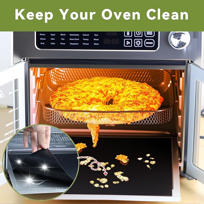 Crumb Tray Replacement Compatible with Emeril Lagasse 26 Qt Extra Large French Door Air Fryer, Crumb Tray with 4 Pcs Oven Liners Accessories for Emeril Lagasse 26 Qt Air Fryer
