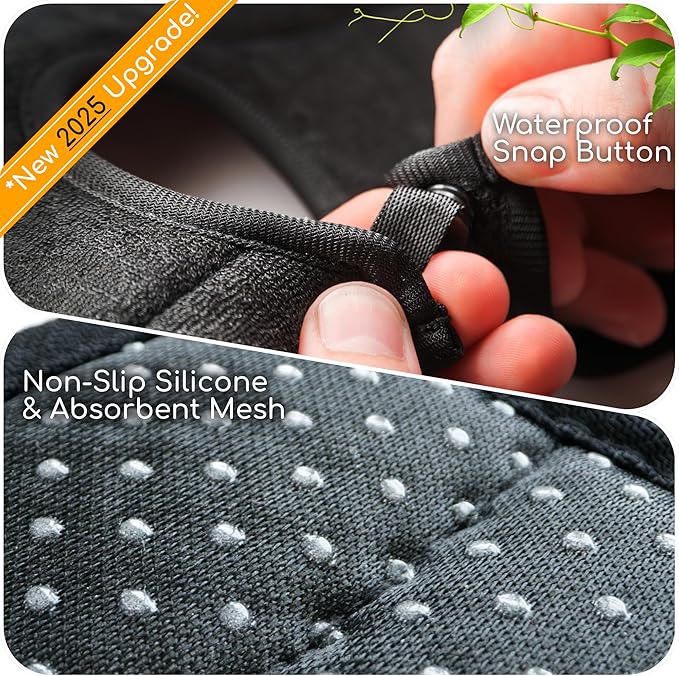 The Original Machine Washable Kitchen Sink Mat by Ternal, Absorbent Microfiber Fabric with Anti-Slip Silicone Backing, Splash Guard and Drip Catcher Around Faucet Handles. [2 Pack] (Black, Mini 9in)