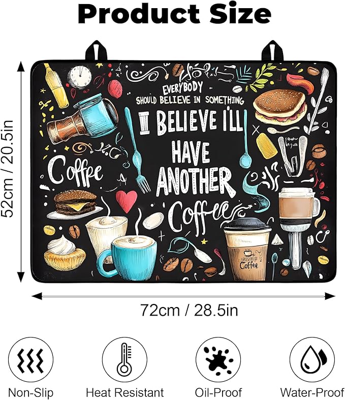 Heat-Resistant Glass Stove Top Cover with Anti-Slip Rubber Coating – 28.5x20.5 Inch Electric Stove Protector, Scratch-Resistant, Expands Counter Space, Stylish Kitchen Decor