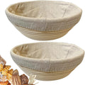 9 Inch Round Bread Banneton Proofing Basket Set of 2 – Sourdough Proofing basket kit for Artisanal Baking – Bread Making Tools For Professional & Home Bakers (9 inch round- 2 pack)
