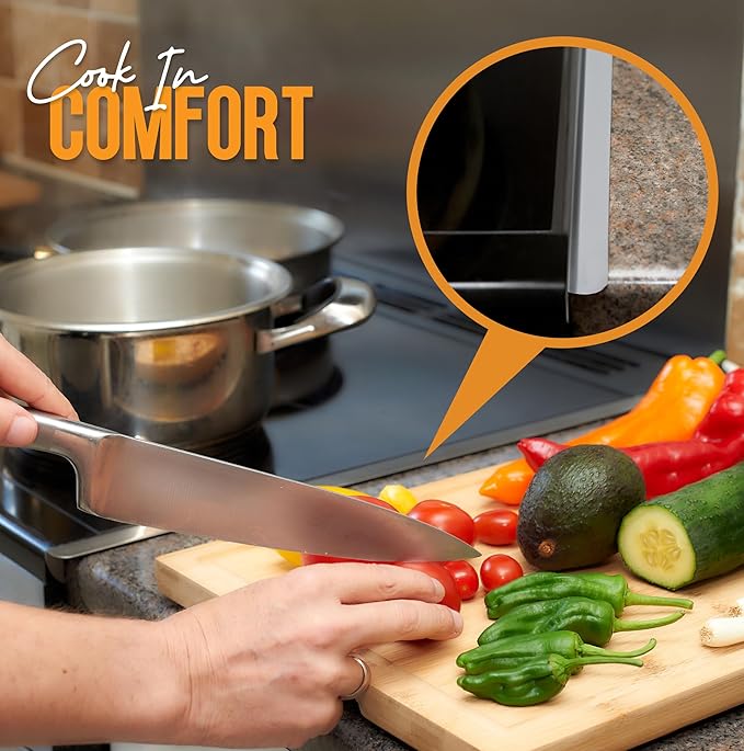 Linda’s Essentials Stove Gap Covers 316 Stainless Steel, Heat Resistant Oven Gap Filler Seals Spaces Between Stovetop and Counter, 25.4 Inches, Silver(Steel), 2 Pack