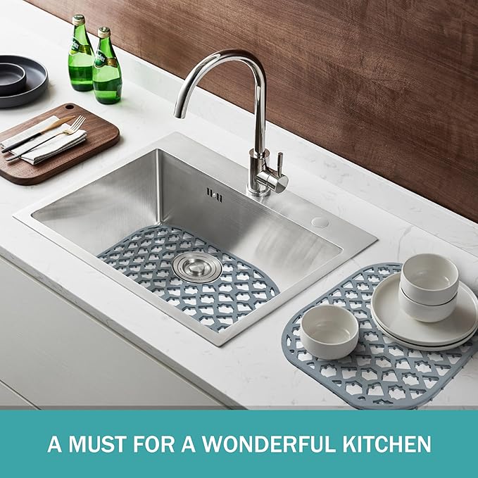SAMSIER Silicone Sink Protectors Mats (13x11 & 14x12 & 16x12 & 18x16 & 19x14 & 21x16 & 22x13 & 25x16 & 26x14 & 28x14 & 30x16) for Bottom of Kitchen Sink (12”x11.5”, 2 Packs)