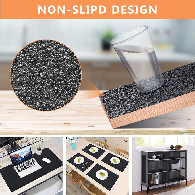 WochiTV Shelf Liner for Cabinets, Drawer Non Adhesive Non Slip Foam Mat for Kitchen, Pantry, Bathroom, Cupboard, Garage, Closet, Shelves, Drawer, Tool Box, Black 11.8 x 59 inches