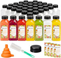TOMNK 45pcs Juice Bottles, 12oz Reusable Juice Bottles with Caps and Labels, Funnel, Brush Beverage Containers for Juicing, Smoothies, Tea, Milk