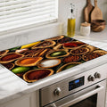 Heat-Resistant Glass Stove Top Cover with Anti-Slip Rubber Coating – Electric Stove Protector, Scratch-Resistant, Expands Counter Space, Stylish Kitchen Decor (Spices)