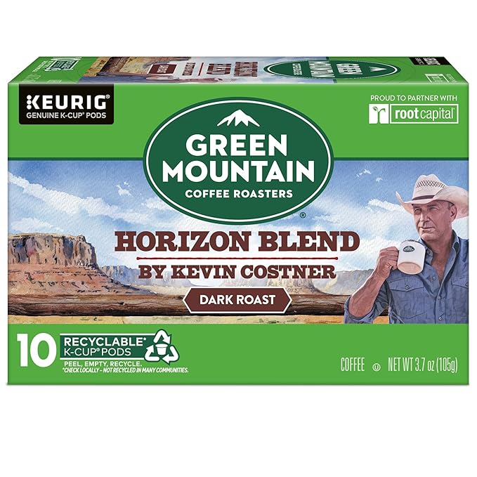 Green Mountain Coffee Roasters Horizon Blend Coffee by Kevin Costner, Single Serve Keurig K-Cup Pod, 60-Count Box