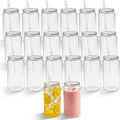 20 Pack Clear Acrylic Cups with Lids and Straws, 16 oz Plastic Mason Jars Reusable Iced Coffee Cups Unbreakable Drinking Glasses for Poolside, Party Giveaways, Park Picnic