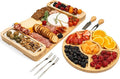 Charcuterie Boards Gift Set - Large Bamboo Cheese Board with Serving Tray, Knives and Bowls for Meat, Cheese and Crackers, for Mom, Housewarming, Wedding, Birthday Gifts for Women