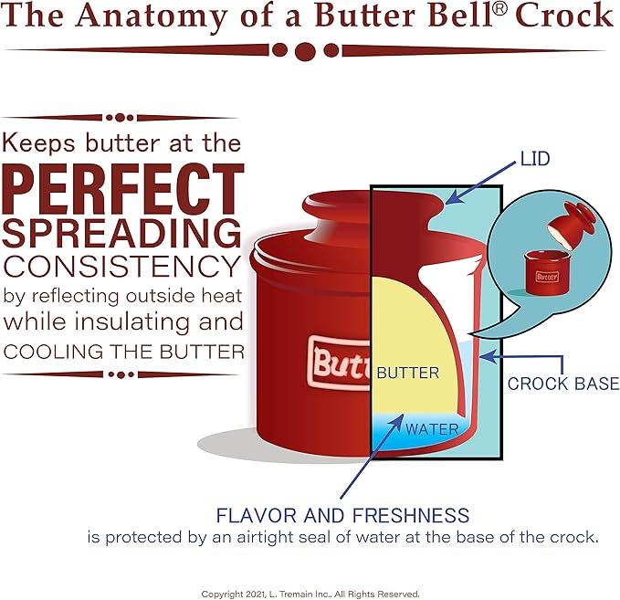 Butter Bell - The Original Butter Bell Crock by L. Tremain, Antique Collection - Denim Blue