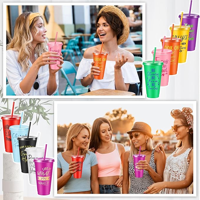 Uiifan 50 Pcs Inspirational Cups Bulk Appreciation Gifts for Employee Coworker Staff Team Thank You Gifts, Office Prizes for Adults Work Party Favors, Associates, Giveaways (Bright Color)