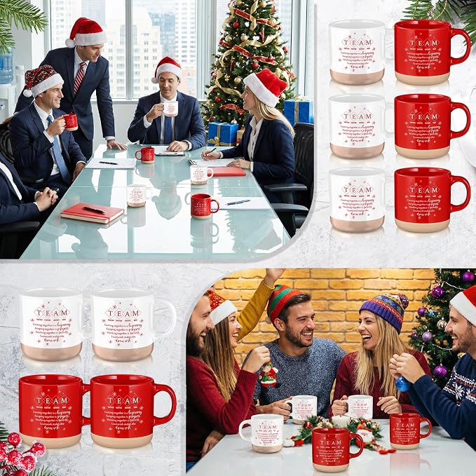 Didaey 10 Pcs Team Gifts for Employees Bulk Thank You Mugs Back to School Cups Inspirational Ceramic Coffee Mug 13 oz Thank You Cup Team Building Gift for Teacher Coworker Office Staff Boss, 2 Colors