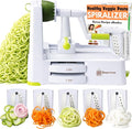 Brieftons 5-Blade Vegetable Spiralizer: Best Zucchini Spiral Slicer & Veggie Noodle Maker, Japanese Steel Blades, Strong Suction Cup, Blade Caddy, 4 Recipe eBooks | Low Carb, Vegan, Paleo, Gluten-Free