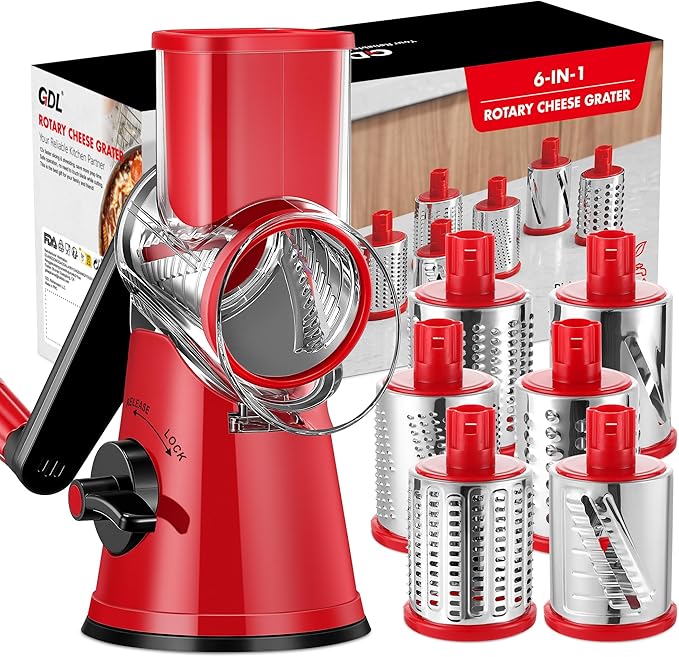 GDL Rotary Cheese Grater (6 blades red)