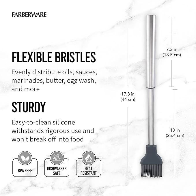 Farberware BBQ Stainless Steel Tool Set, 3 Piece, Stainless Set