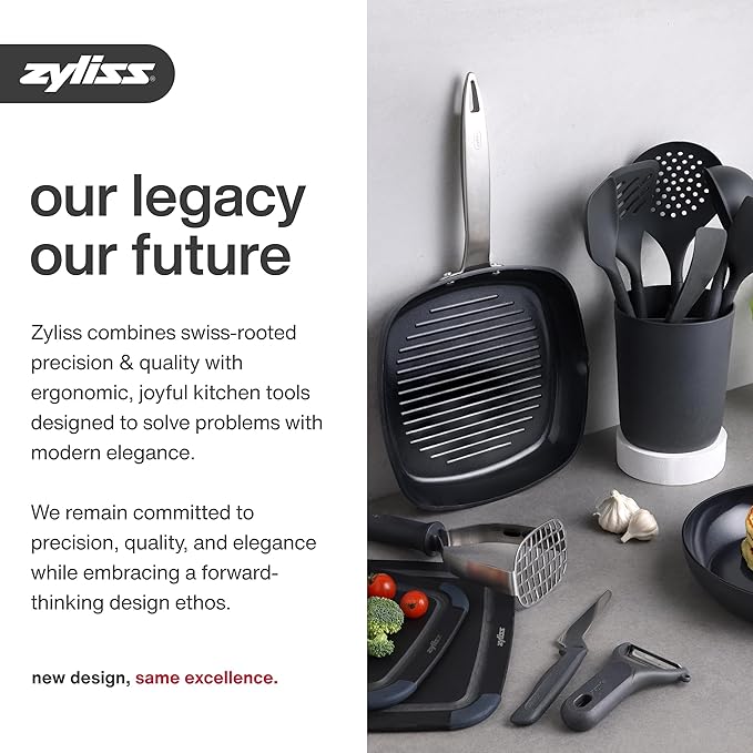 Zyliss Susi 4 Garlic Press - Garlic Crusher for Efficient Mincing - Odor-Free Hands - Large Chamber Made of Durable Stainless Steel - Mess-Free Kitchen Gadget - PFAS-Free Non-Stick Coating - Aluminum