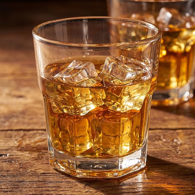 24-Pack 8oz Old Fashioned Glasses Set, Bulk Rock Glasses, Stackable Whiskey Tumbler for Bar Espresso Tasting, Drinking Glasses for Bourbon,Juice,Water,Cortado