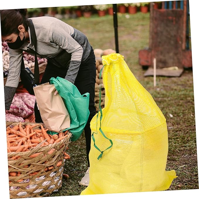 50pcs Reusable Produce Bags Mesh Storage Bags for Potatoes Onions Breathable and Washable Drawstring Mesh