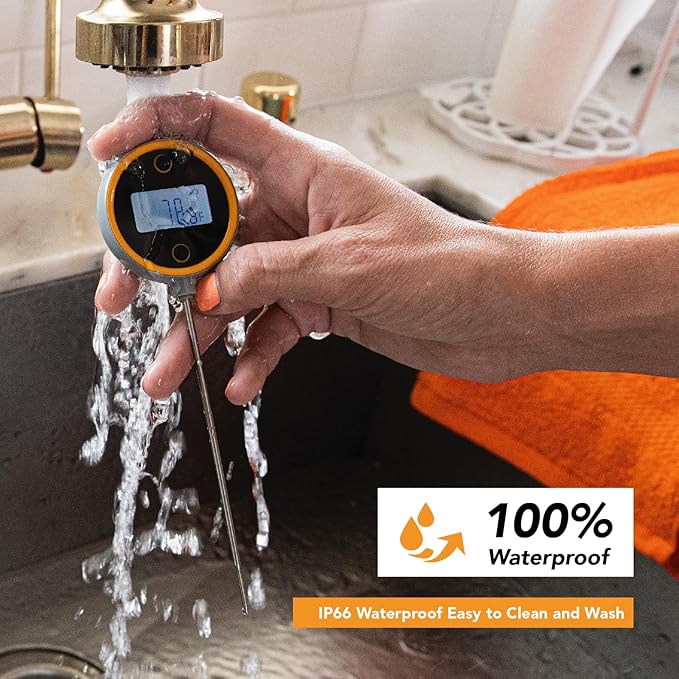 CHEFSTEMP Instant Read Meat Thermometer, 1-Second Meat Thermometer, Digital Meat Thermometer for Grilling, Food, BBQ, Kitchen Cooking, Oil Deep Frying & Candy (Nobility Blue Pocket Pro)