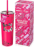 Dragon Glassware x Mean Girls Burn Book Tumbler with Straw & Lid, 24 oz | Vacuum Insulated Stainless Steel Tumbler with Straw & Lid; Double Walled Tumbler; Official Mean Girls Cup