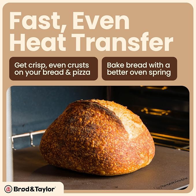 Brod & Taylor Bread Steel Duo, Bake Two Loaves at Once and Pizzas, Fast Preheating, Extra Durable Solid Steel, Pre-Seasoned & Ready For Baking
