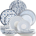 BTaT- Ceramic Dinnerware Sets for 4, 12 pcs, Porcelain Plates and Bowls, Ceramic Dish Set, Microwave & Dishwasher Safe