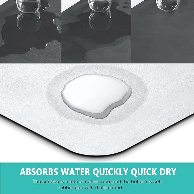 Kitchen Sink Splash Guard Faucet Mat -2 PC Super Absorbent Fast Drying Mat Sink Gadgets-Splash Guard Behind Faucet Drip Catcher for Kitchen, Bathroom,Sink Mat, Dish Drying Mat, Bathroom(23.5" X 5.5" )