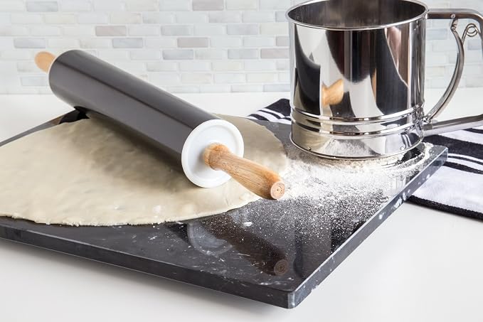 Fox Run Marble Pastry Board, Black, 12 x 16 x 0.5 inches