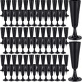 Domensi 100 Pack Black Champagne Flutes Bulk Plastic Disposable Champagne Glasses 5.5 oz Plastic Mimosa Glasses Wedding Cocktail Cups for Engagement Birthday Graduation Decor 2026 Party Supplies