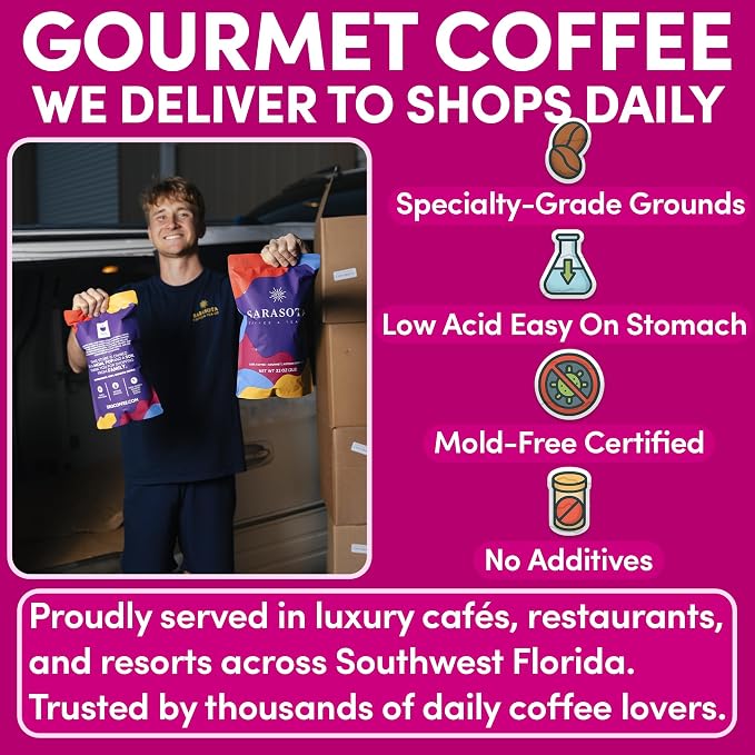 2 lb Jamaican Me Crazy Ground Coffee | Tropical Flavored Coffee with Vanilla Caramel Rum | Bulk Medium Roast Flavored | Specialty Grade | 32 oz