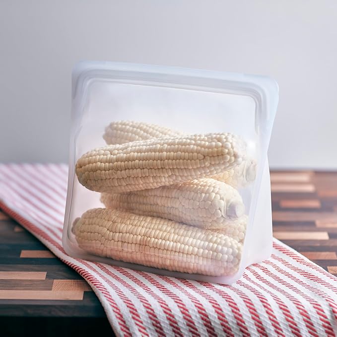 Stasher Silicone Reusable Storage Bag, Stand-Up Mega Bag, Reusable Freezer Bags, Microwave, Dishwasher, Oven Safe, Sous Vide, Premium Lunch Container, Eco Friendly, Food Storage Bags, 104 oz, Clear | Reusable Food Bag