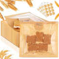 Outus 100 Pcs Cookie Packaging Bags with Seal, 6 x 6 Inch Bakery Pastry Bags with Window, Heat Sealable Grease Resistant Paper to Go Bake Sleeves for Gift Giving Donut Bread Sandwich (Brown)