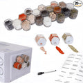 Set of 20 Magnetic Spice Jars for Refrigerator, Glass Small Hexagon Magnet Seasoning Containers with Labels, shaker Lids, Fridge Magnetic Spice Rack Organizer with Jars