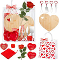 Acellegic 13 Pcs Heart Shaped Charcuterie Board Gift Set, 11 Inch Heart Cheese Board with Ceramic Bowls, Cheese Knives, Towel, Wedding Bridal Shower Engagement Gift for Bride, Newlyweds, Couples