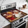 Heat-Resistant Glass Stove Top Cover with Anti-Slip Rubber Coating – Electric Stove Protector, Scratch-Resistant, Expands Counter Space, Stylish Kitchen Decor (Pizzas)