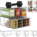 Coffee Pod and Tea Bag Organizer Drawer – Crystal-Clear Acrylic Tea Bag Drawer, Easy to Clean & Stackable for K-Cups, Tea, Sugar Packets in Office, Gym & Kitchen Cupboard (4-Pack)