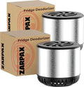 ZARPAX Refrigerator Deodorizer - Double Pack - Fridge Smell Eliminator Lasts for 10 Years -18ft3 Capacity Strong Fridge Odor Absorber, Eliminator & Air Purifier - More Effective Than Baking Soda