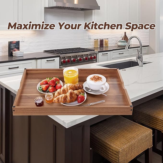 Wolki Noodle Board Stove Covers - 30"L x 22"W x 2.5"Th Heavy-Duty Gas & Electric Stove Top Cover with Built-in Handles for RV and Wooden Serving Tray
