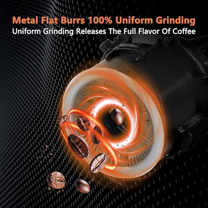 Electric Burr Coffee Grinder for Home Use, 12 Grind Settings Coffee Bean Grinder for Espresso, Drip & French Press, 200W Electric Coffee Grinder with 120g Ground Container