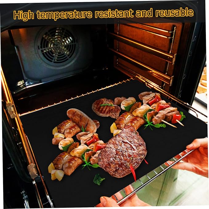 9pcs Non-stick Oven Liner Mats Reusable Cooking Mats for Grill Baking High-temperature Resistant for Easy Oven Cleanup