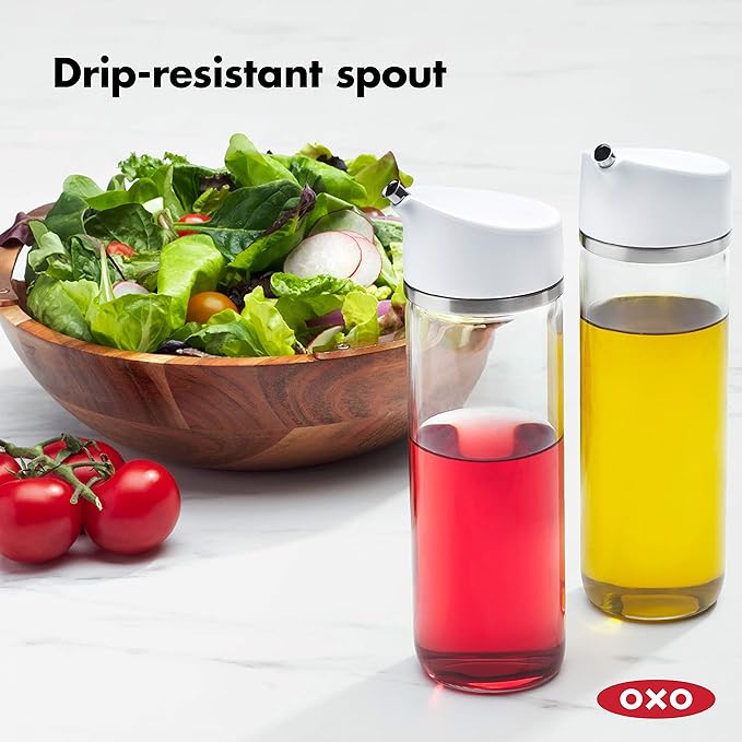 OXO Good Grips Precision Pour Glass Dispenser Set & Good Grips Chef’s Squeeze Bottle, 16.0z