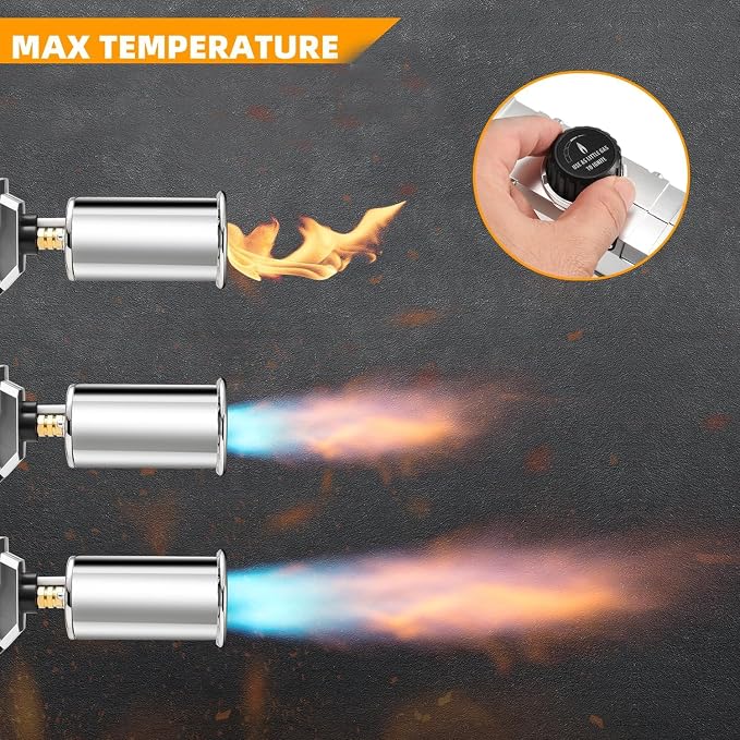 Powerful Propane Torch Gun, Flamethrower With Adjustable Flame, Blow Torch for Campfire, Fire Pit Starter, Fun Gift (Propane Tank Not Included)