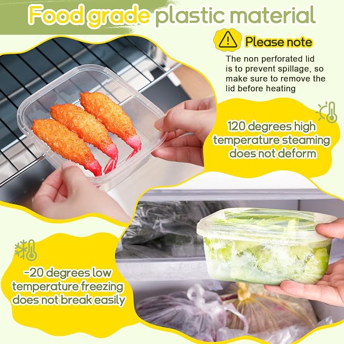 50 Pack 28 oz Deli Containers with Lids, Tamper Proof Leak Resistant Clear Plastic Food Storage Containers, Airtight Meal Prep Container for Soup Salad Tiramisu, Microwave & Dishwasher Safe