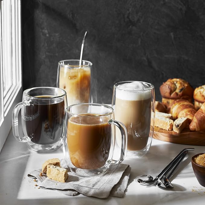 ZWILLING Sorrento Double-Wall Coffee and Beverage 9-pc Glassware Set