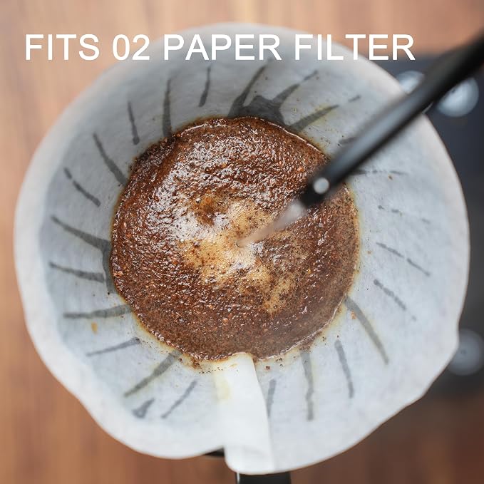 Artisan Series Coffee Dripper Made of High Fired Ceramic Material, Size 02, Ceramic Pour Over Coffee Maker Filter, Coffee Slow Brewing Accessories for Home, Office and Cafe, Black
