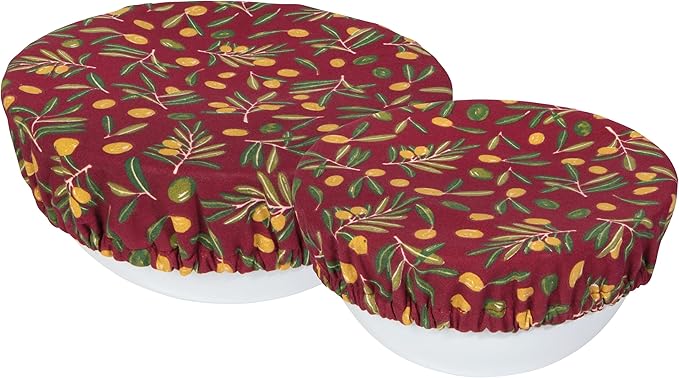 Now Designs Olive Oil Bowl Covers Set of 2 - Reusable, Food Storage Solution