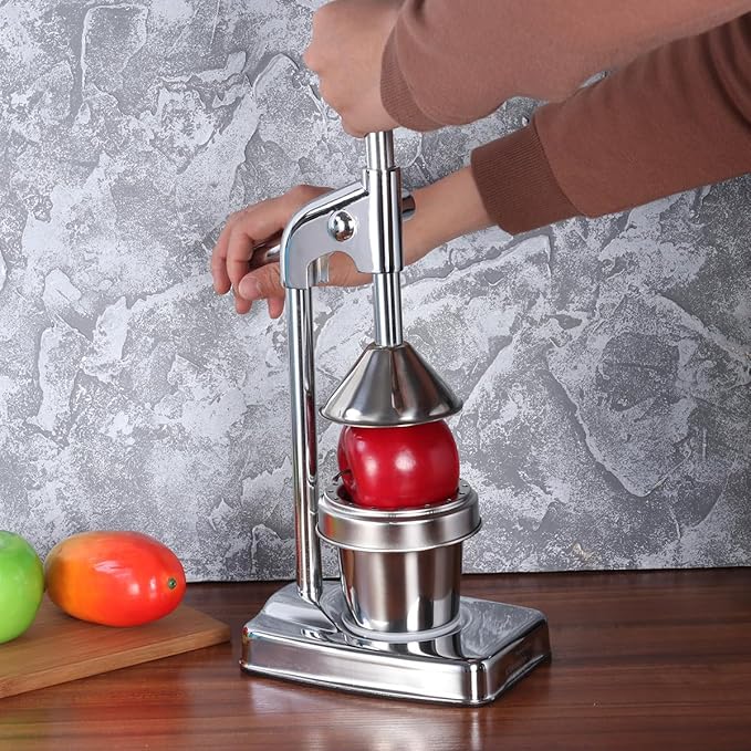 PRETYZOOM Manual Juicer Machine Fruit Vegetable Press Stainless Steel No Electricity Needed