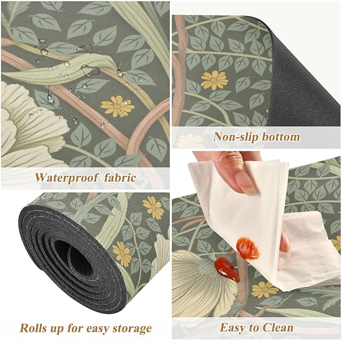 ALAZA William Morris Trivet Table Runner 40 Inches Long Trivet for Hot Pots and Pans/Hot Dishes,Table Protector Heat Up to 230F, Decorative Hot Plates Mat for Kitchen Countertop