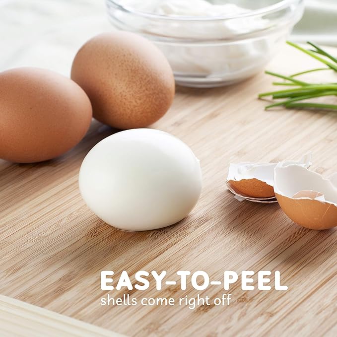 Elite Gourmet EGC1405W 2-Tiered Rapid Egg Cooker, 5-Egg Poacher, Omelets, Soft, Medium, Hard-Boiled Eggs with Auto Shut-Off and Buzzer, BPA Free, 14 eggs, White