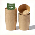 Restaurantware Panificio Premium 6 oz Kraft Paper Classic Baking Cup: Paper Baking Cups Perfect for Muffins Cupcakes or Mini Snacks - Scalloped - Disposable and Recyclable - 200ct Box